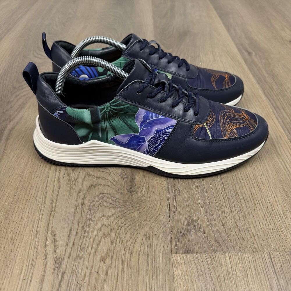 Robert Graham Shoes Mens Size 10 Multicolor Floral Leather Sneakers RG5872L